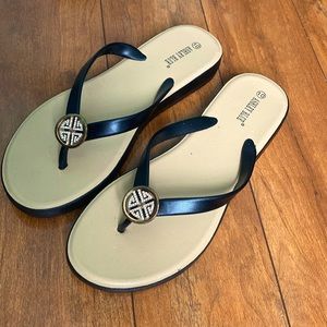 Ashley Blue flip flops